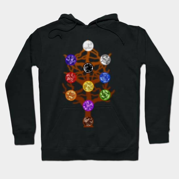 The Tree of Life - Abstract Minimalist Kabbalah Design Hoodie by Occult Designs